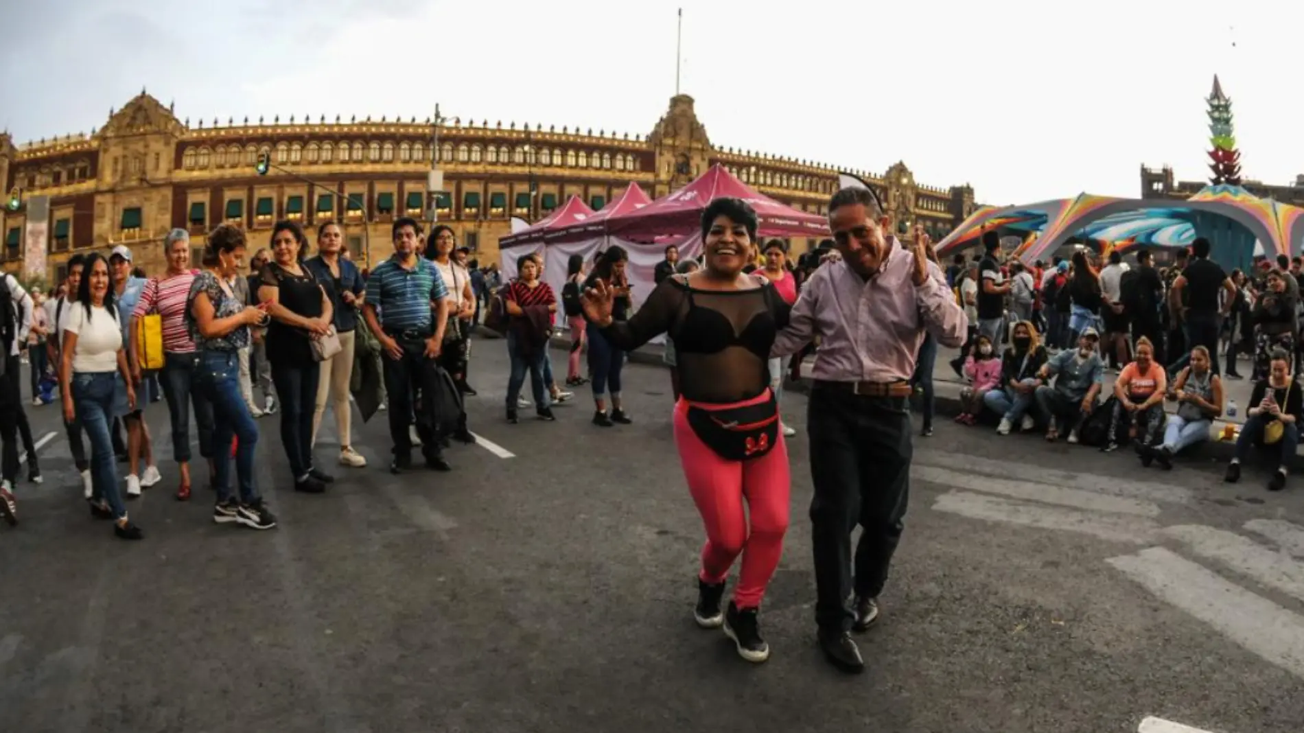 Baile sonidero en Zocalo